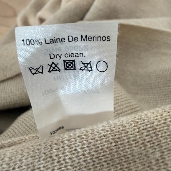 J.Crew Merino Wool Oversized V-Neck Sweater Tan Neutral w/ Pockets | Small - Picture 8 of 12